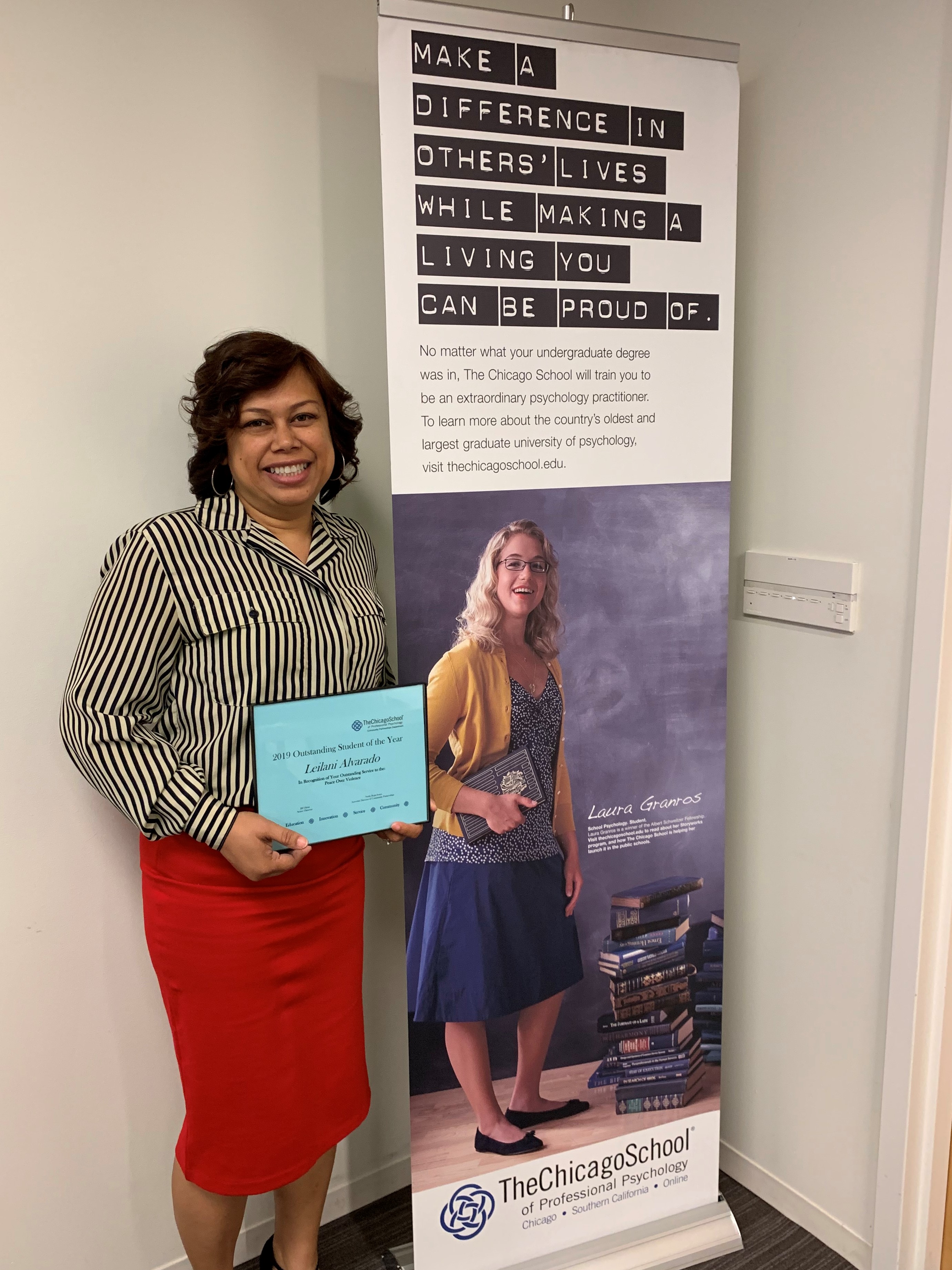  - Outstanding L.A. Student 2019, Leilana Alvarado serving with Peace over Violence